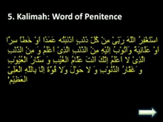 Six Kalimahs in Islam www.islamic-duas.com Kalima Believe