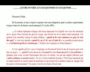 Lettre ouverte aux habitants de Faulquemont