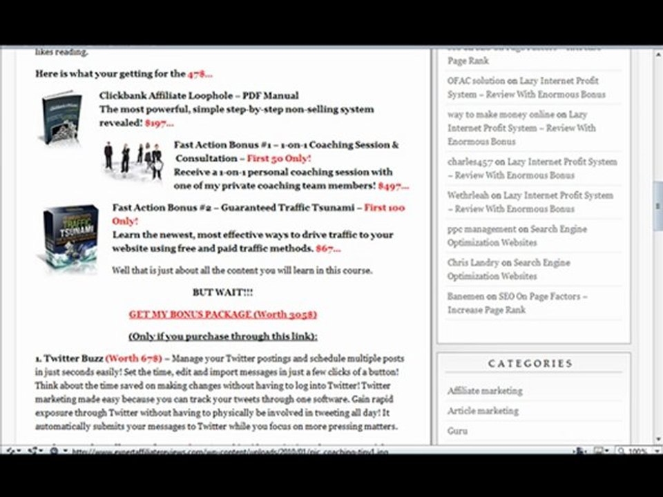 Clickbank Affiliate Loophole Review