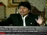 Ex ministros seguirán trabajando en gobierno boliviano