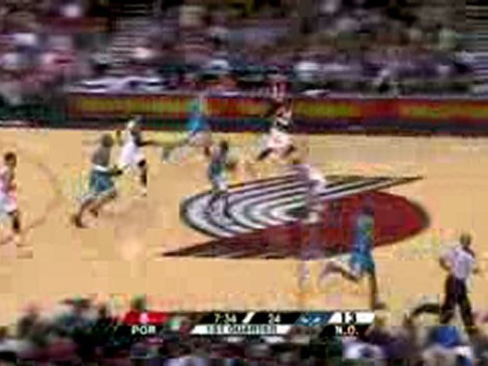 David West gets the block on defense, then Chris Paul leads