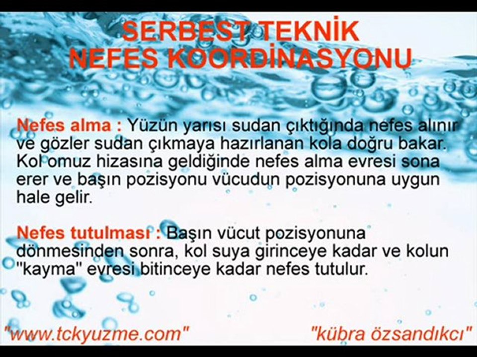 serbest yüzme tekniği / kübra özsandıkcı