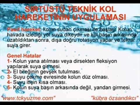 sirtustu yuzme teknigi / kübra özsandıkcı