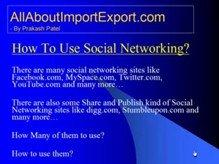 Social Media Networking video for Import Export