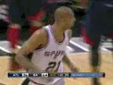 Tim Duncan takes a dish from Manu Ginobili and just hammers