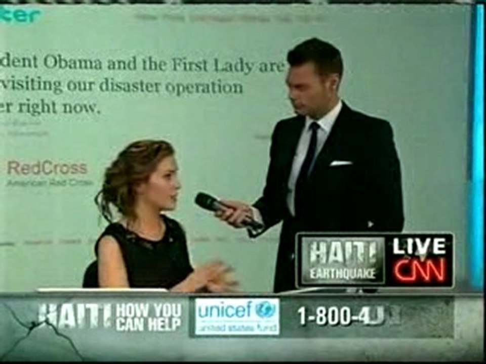 Alyssa Milano @ Larry King Live Haiti Telethon -Jan18th 2010