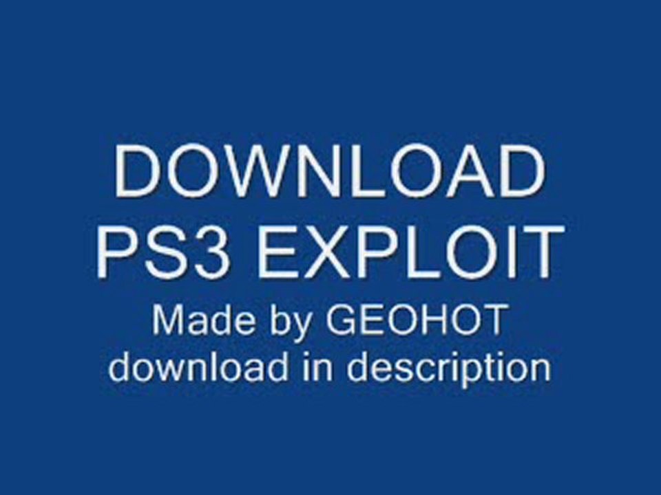 Geohots PS3 exploit
