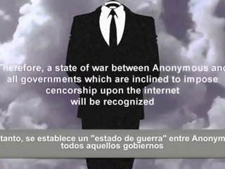 Anonymous - An Official Message (ACTA) Spanish subtitles