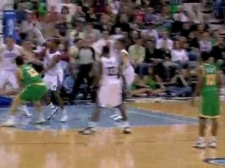 Andrei Kirilenko finishes strong underneath the basket.