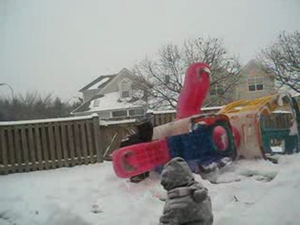 being goofy in the snow