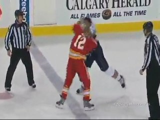 Sheldon Souray Oilers Vs Jarome Iginla Flames Hockey Fight