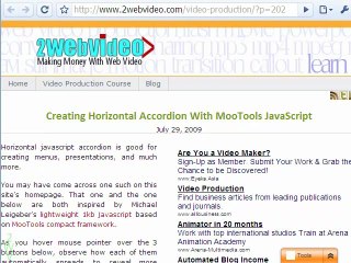 Design MooTools Horizontal Accordion, Free HTML