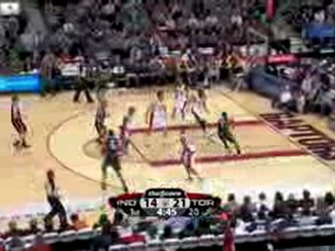 Chris Bosh gets the layup on offense, then turns around and