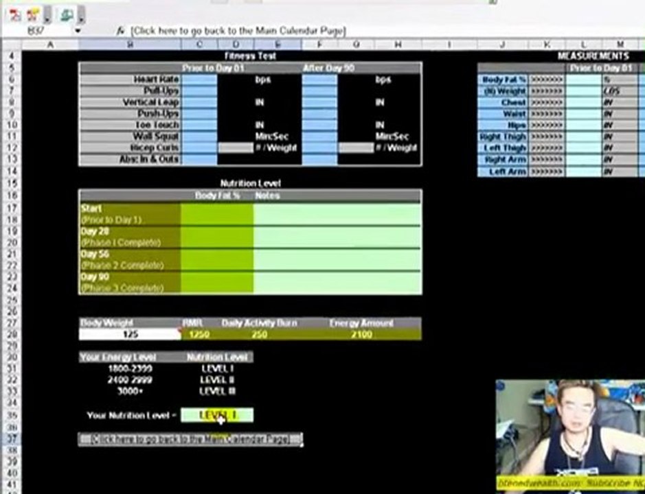 P90X Workout Schedule Excel Log Sheet Walk Through - ...