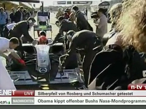 F1 Valencia 2/01/2010 Michael Schumacher and new Mercedes