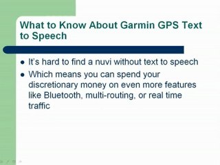 Garmin GPS Text to Speech