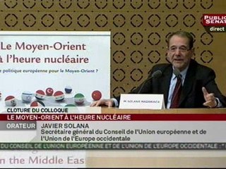 SEANCE,Clôture du colloque sur la situation au Moyen-Orient par Bernard Kouchner