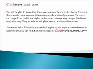 Guide to TV Stands - Big/Flat Screen Television Stands ...