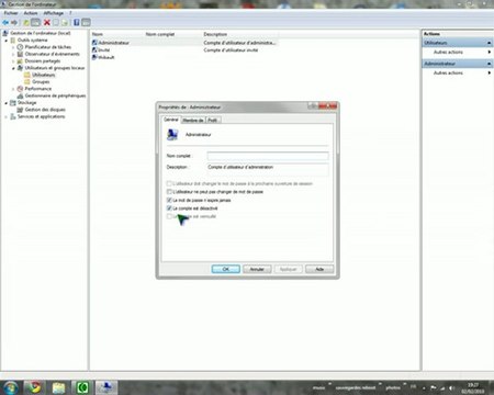 compte utilisateur windows 7
