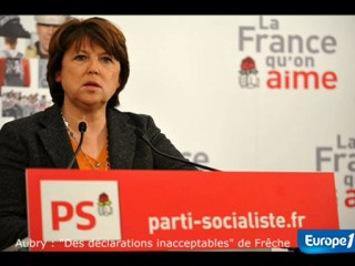 Aubry : "des déclarations inacceptables" de Frêche
