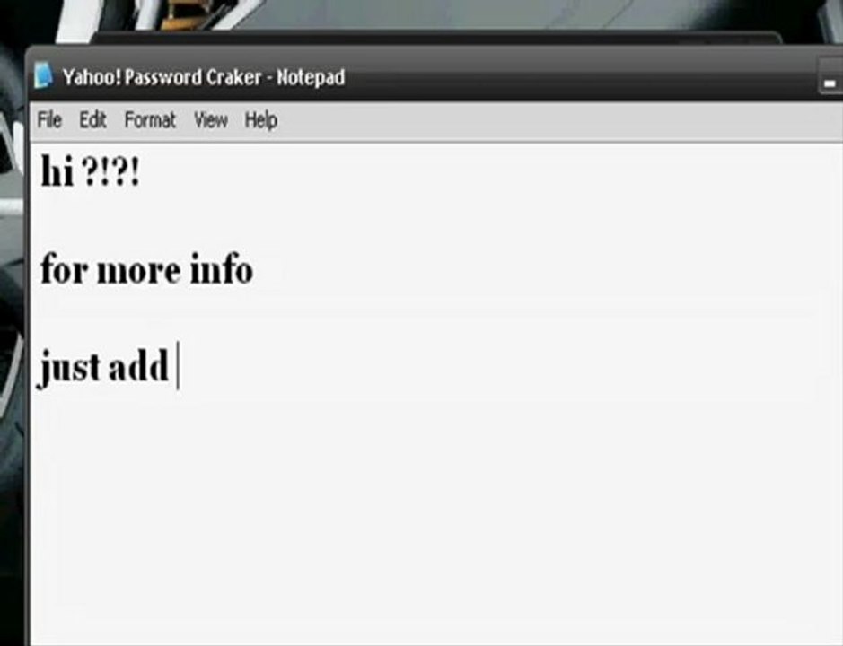 Yahoo! Password Cracker