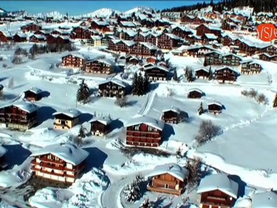 Publicité sur la station des Saisies en hiver