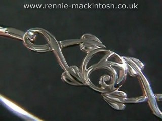 Sterling silver Charles Rennie Mackintosh bangle DWA369