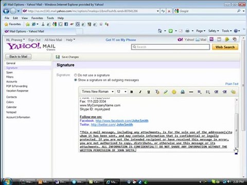 How to use EMAIL Signature Feature Video for Import Export