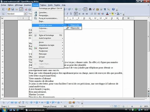 Traitement Texte 1.4 MAJUSCULE / minuscule