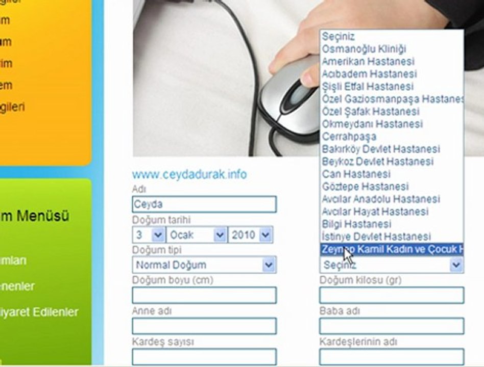 İşte Benim Dünyam - Genel Bilgi Girişi İşlemi