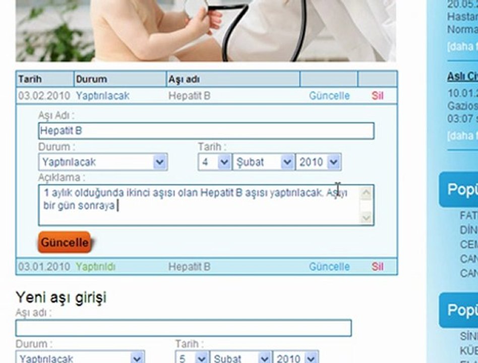İşte Benim Dünyam - Aşı Karnem Güncelleme