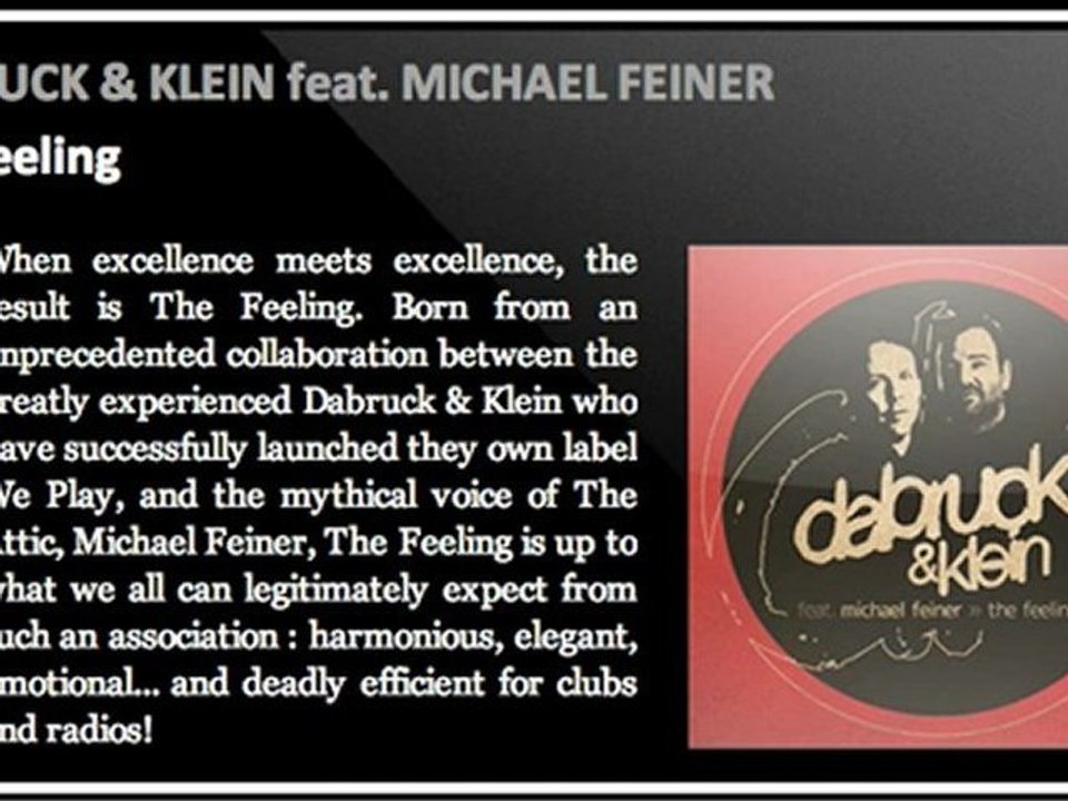 DABRUCK & KLEIN feat. Michael Feiner - The Feeling