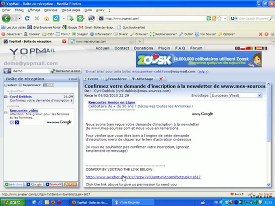 Tutoriel inscription www.mes-sources.com