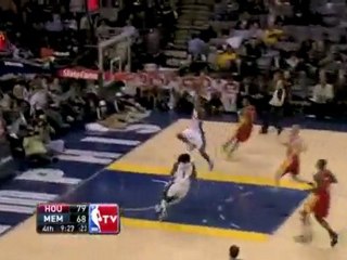 Sam Young puts on the jets and blows by Trevor Ariza for the