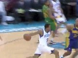 Andre Iguodala grabs the defensive rebound and jets down the