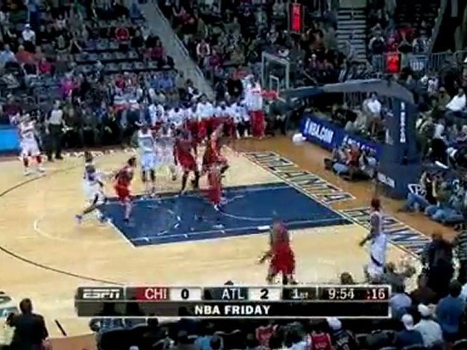 Josh Smith throws a wonderful pass to Joe Johnson, who burie