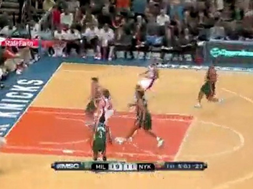 David Lee drives to the basket and finishes with authority d