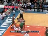 Nate Robinson takes the pass, gets fouled and sinks the toug