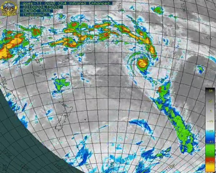 animation satellite IR du cyclone Oli