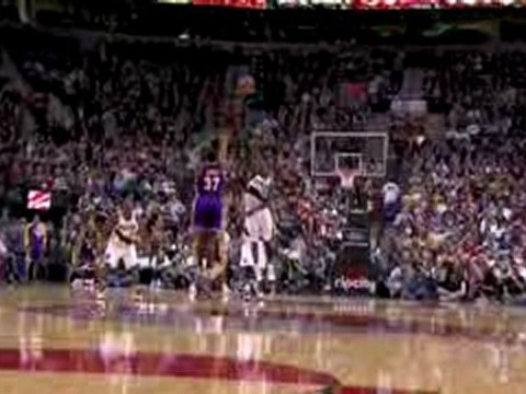 Ron Artest hits the halftime buzzer-beater.