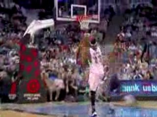 Corey Brewer flies in for the monster jam on the break.