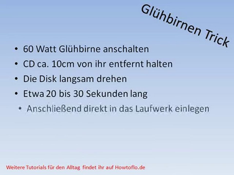 Zerkratze CD`s reparieren