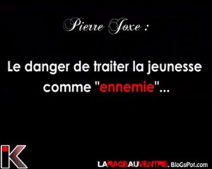 Le danger de Traiter la jeunesse comme Ennemie (pierre Joxe)