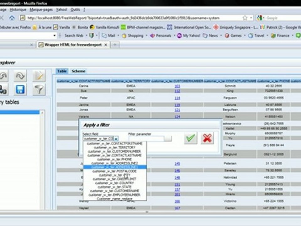 FreeWebReport - Metadata Explorer