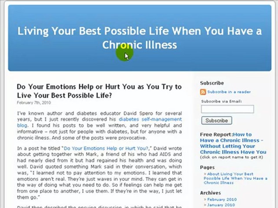 Business Blog Review - Chronic lllness Coach Blog