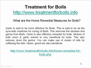 How can I cure my Boils?