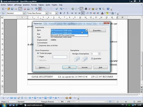 Traitement Texte 1.11 aperçu et impression