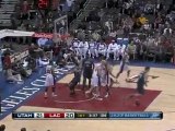 Deron Williams follows the miss with the emphatic putback.