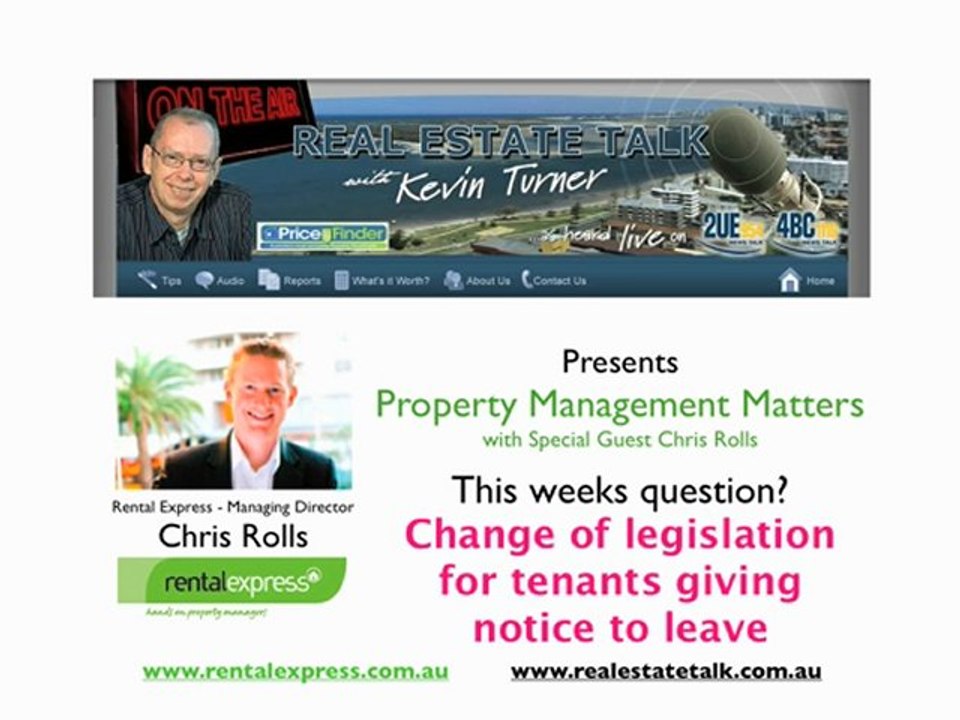 Change of legislation for tenants giving notice to leave