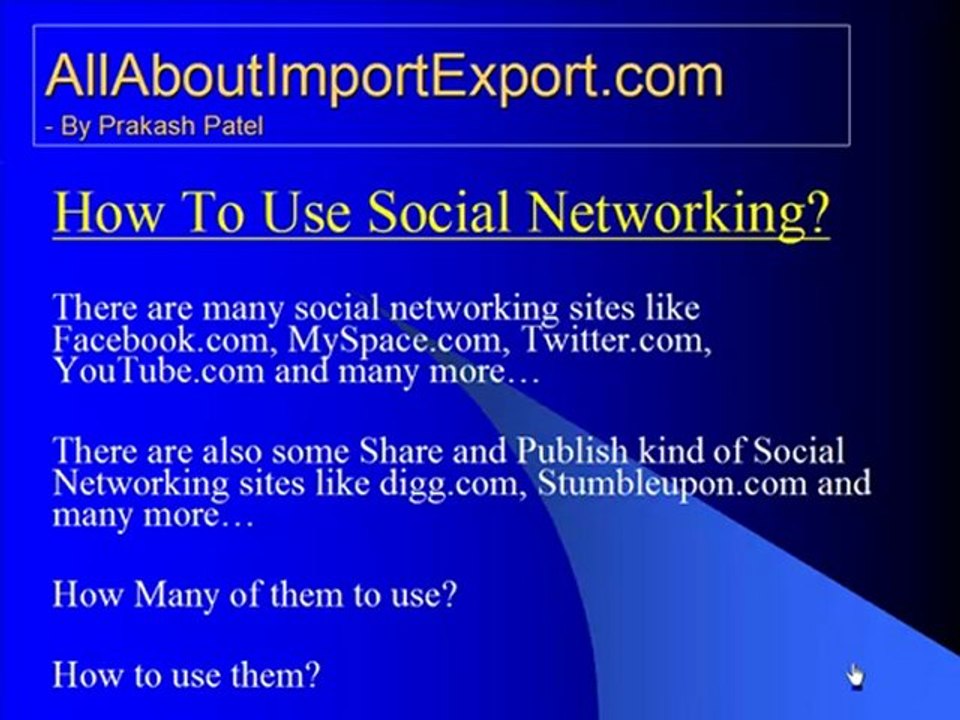 Online Social Media Networking for Import Export